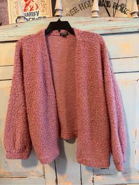 wild fable Cozy Pink Open-Front Cardigan